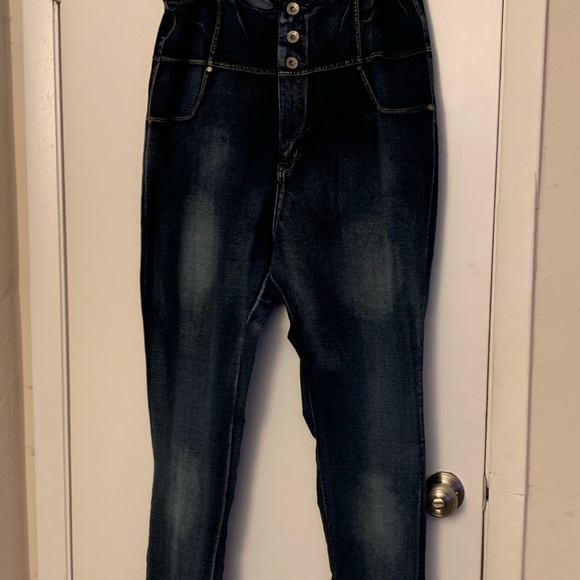 Denim-like stretch pants - Picture 1 of 3
